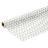 Toile cirée triangle blanc et gris clair L. 140 cm