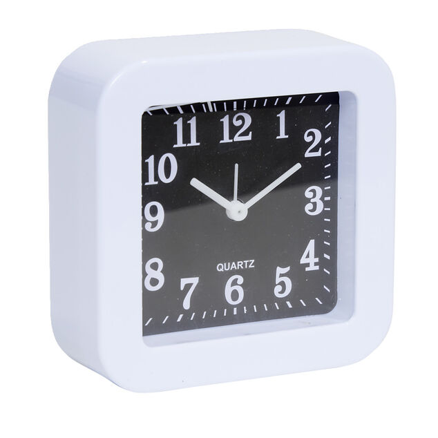 Mini r&eacute;veil analogique &agrave; quartz en plastique avec alarme (4 mod&egrave;les)