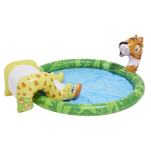 Aire de jeu avec toboggan et jet d'eau Funky girafe tigre &Oslash;150xH54cm