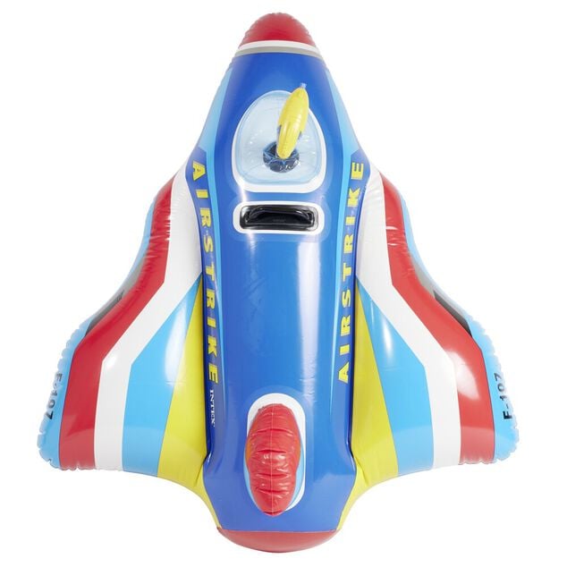 Avion gonflable Intex avec pistolet int&eacute;gr&eacute; 104x117cm (2 mod&egrave;les bleu ou rouge)
