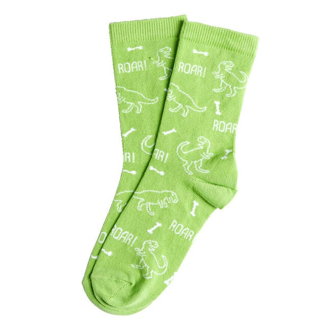 Chaussettes garçon vertes motifs dinosaures T26/35