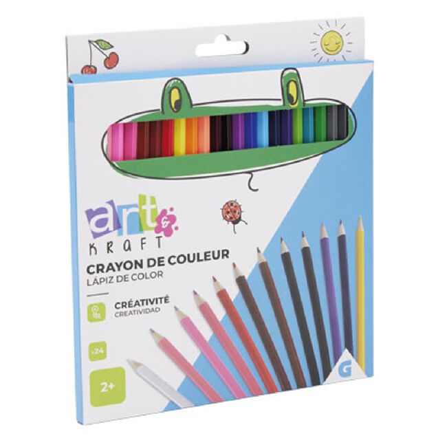 Crayon de couleur en bois x24