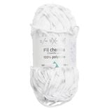 Pelote de fil à tricoter chenille blanc 120m