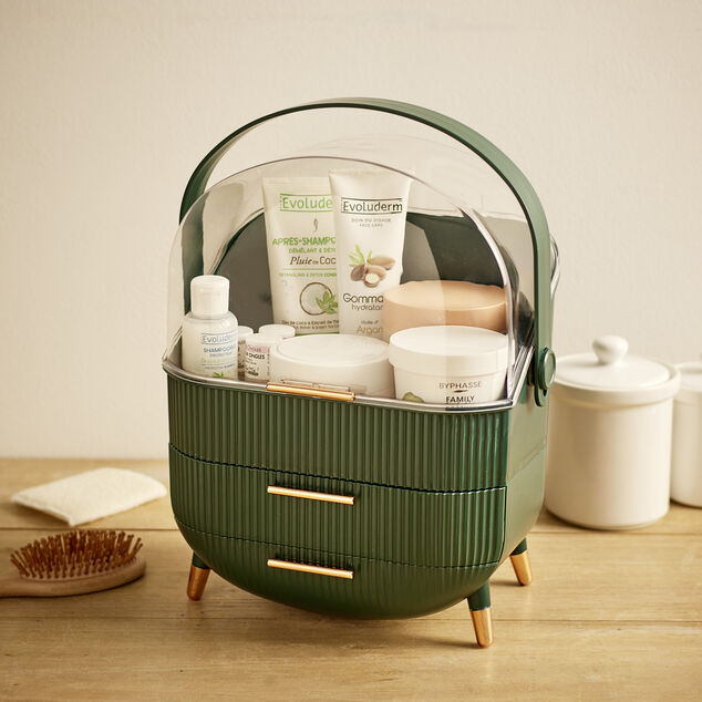 Organisateur cosm&eacute;tiques 1 compartiments et 2 tiroirs 28,6x18,5xH37cm (2 mod&egrave;les)