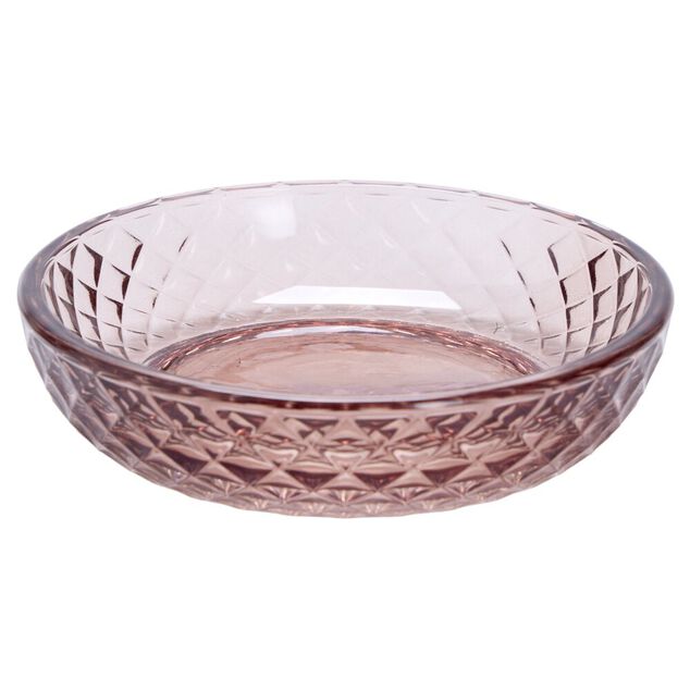 Porte-savon en verre cisel&eacute; &Oslash;11cm (2&nbsp;mod&egrave;les vert ou rose)