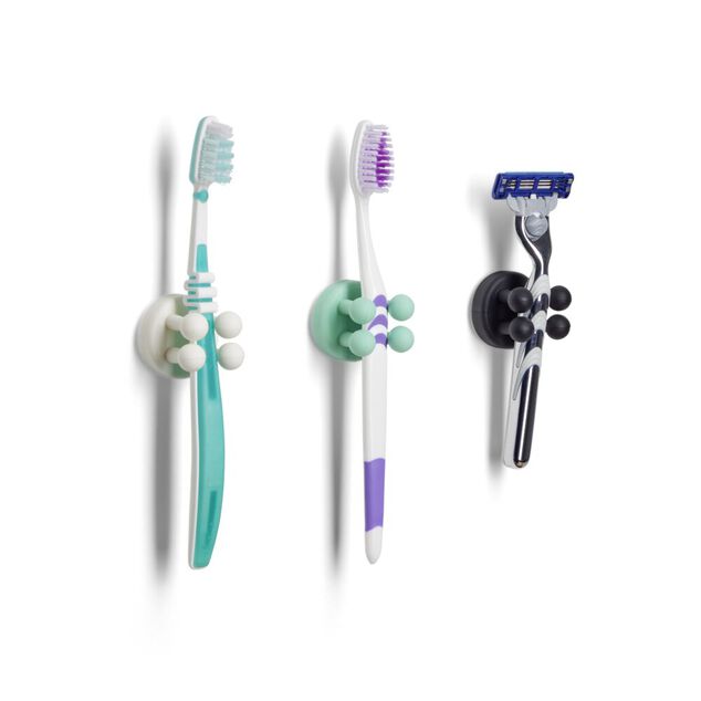 Crochet adhésif x3 multifonction caoutchouc Ø3,8cm