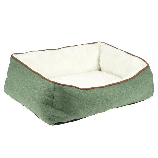 Couchage pour animal taille S L60X45XH19 cm vert et blanc