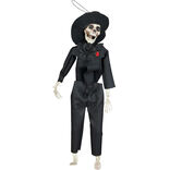 Squelette &agrave; suspendre Halloween tenue noire