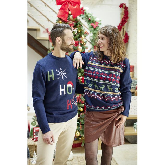 Pull de Noël adulte tricot Ho Ho Ho S/M ou L/XL