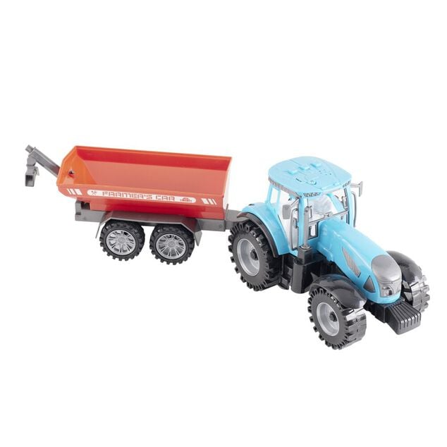 Tracteur avec remorque son et lumi&egrave;re plastique L44cm