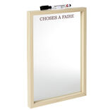 Tableau mémo 21x29,5cm avec feutre-effaceur x1