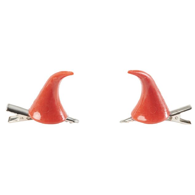 Barrette corne de diable Halloween x2