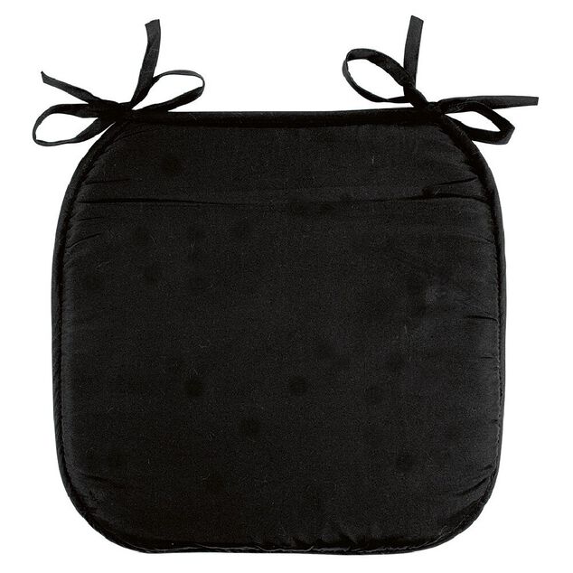 Galette de chaise polyester noir