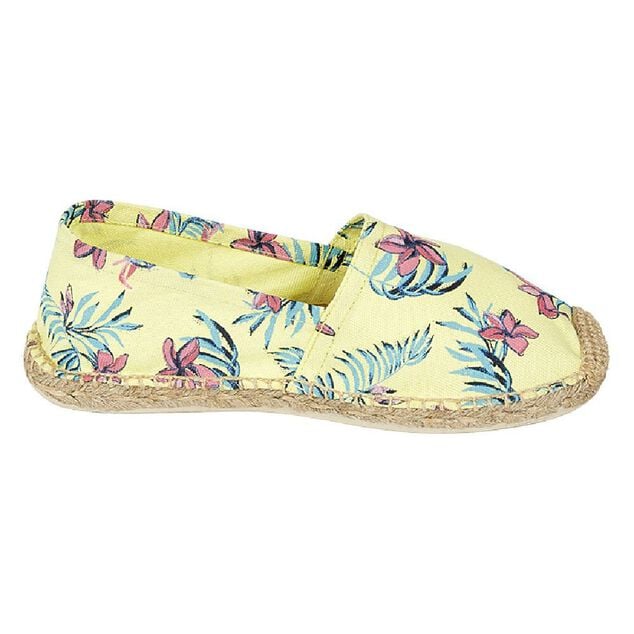 Espadrilles Femme imprim&eacute; tropical jaune T36/40