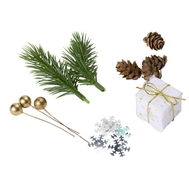 Décoration de table nature et cadeau Noël L2X2XH3 cm multicolore