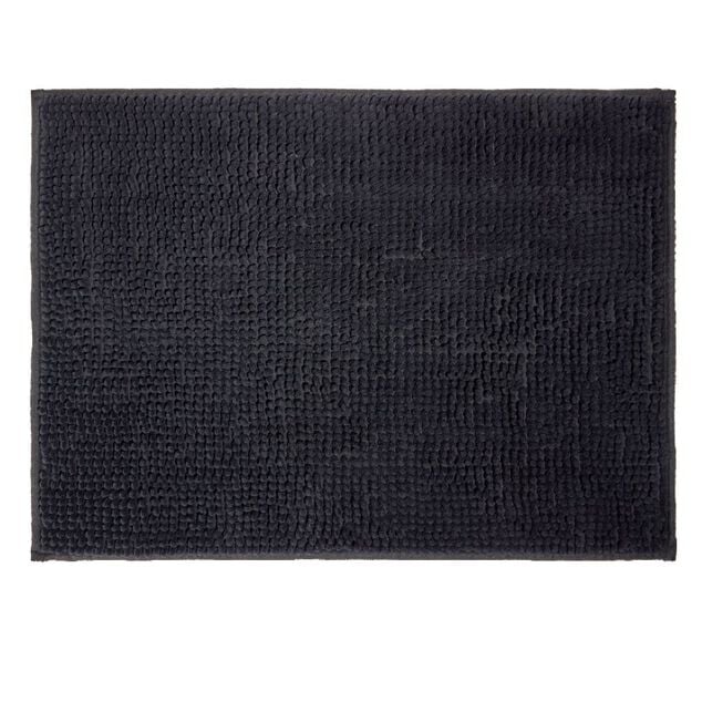 Tapis de salle de bain chenille noir 45x65cm