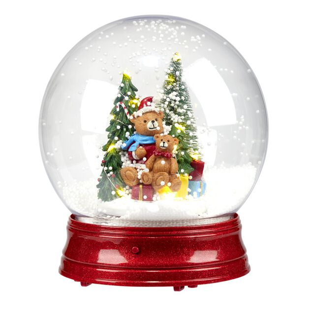Boule &agrave; neige anim&eacute;e LED musicale sc&egrave;ne  &Oslash;21xH24cm