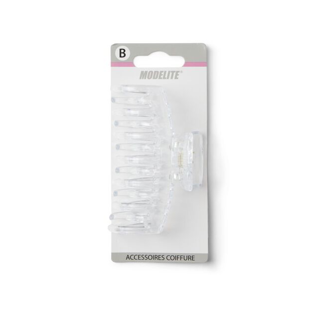 Pince cheveux crabe transparent mat L9cm