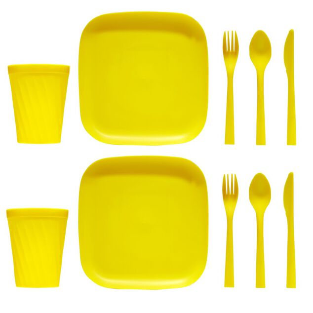 Set pique-nique pour 2 personnes en plastique 10 pi&egrave;ces (3 mod&egrave;les)