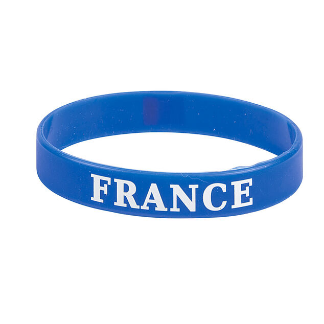 Bracelet supporter France silicone bleu &Oslash;7cm