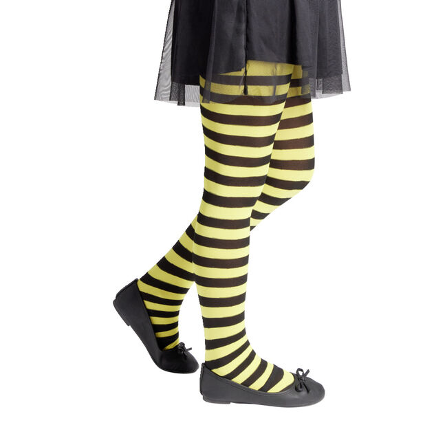 Collant enfant motif abeille rayure jaune et noir Taille unique L65cm