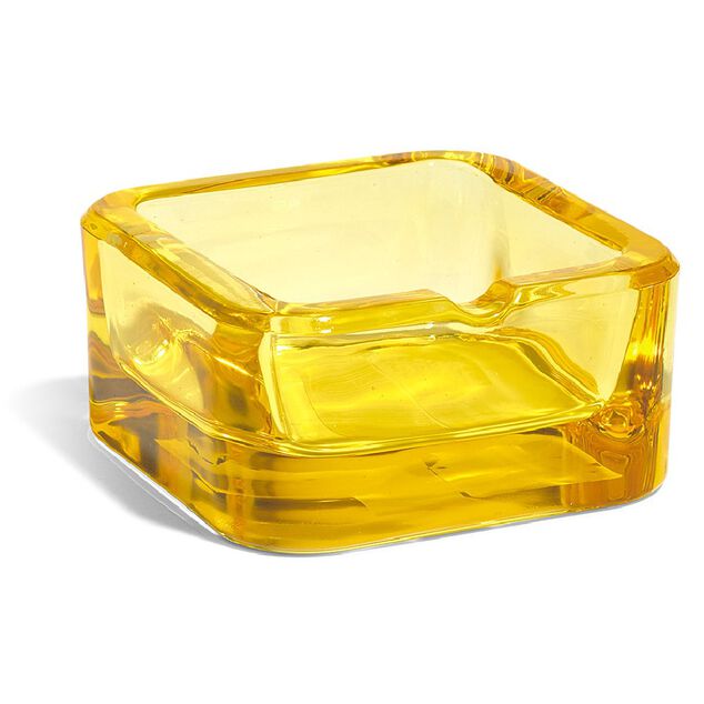 Cendrier carr&eacute; en verre color&eacute;