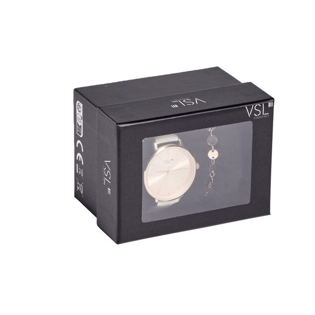 Ensemble montre et bracelet femme rose gold et beige