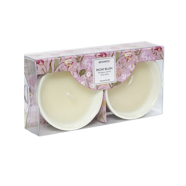 Lot de 2 bougies parfum&eacute;es 5H dans bol - 3 mod&egrave;les