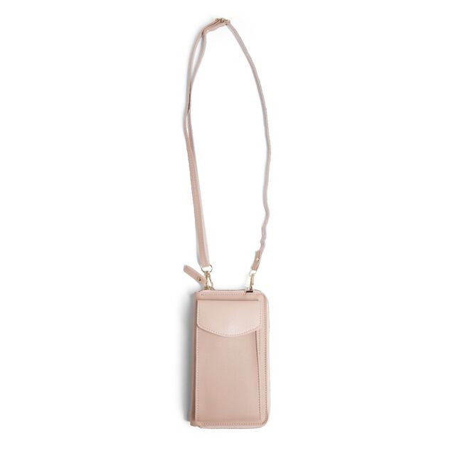 Pochette t&eacute;l&eacute;phone double zip polyur&eacute;thane et m&eacute;tal