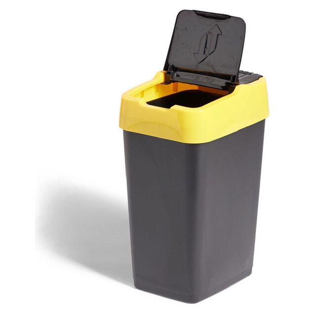 Poubelle de tri pour plastique 18L plastique jaune et noir
