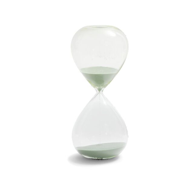 Sablier verre sable bleu &Oslash;10,5xH24,5cm