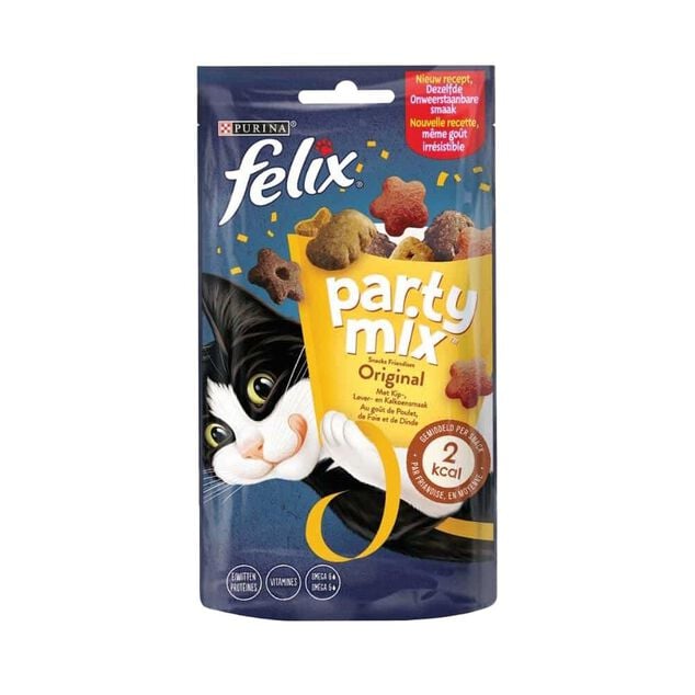 Friandise pour chat F&eacute;lix party mix picnic saveur poulet, dinde, fromage sachet 60g