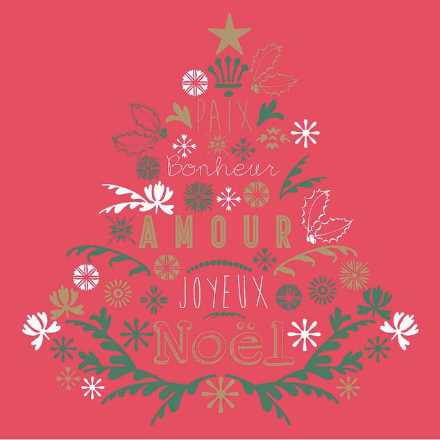Serviette en papier design No&euml;l rouge x 20