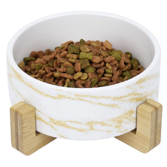 Gamelle pour chien ou chat dolomite et bambou 850ml