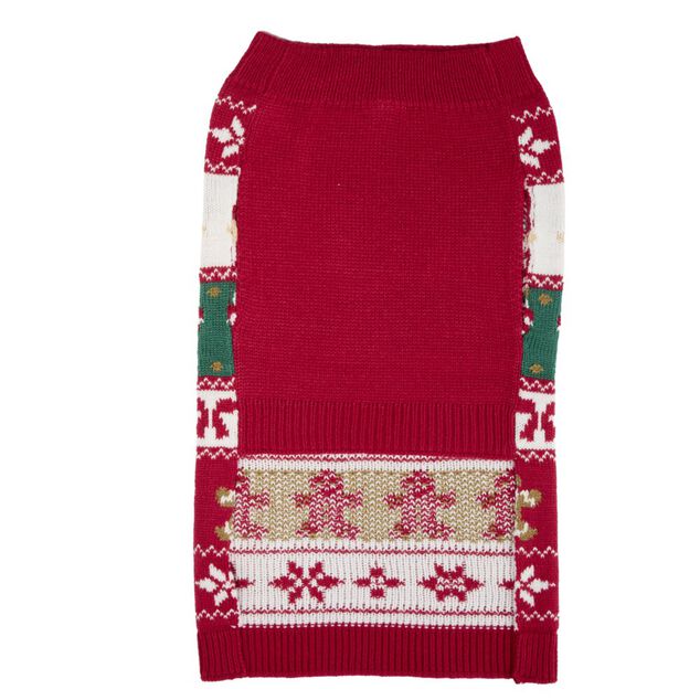 Pull de No&euml;l pour chien acrylique &agrave; motifs L56X30X1 cm TL (2 mod&egrave;les rouge ou vert)