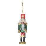 Suspension de No&euml;l soldat Casse Noisette en bois &Oslash;5xH12cm