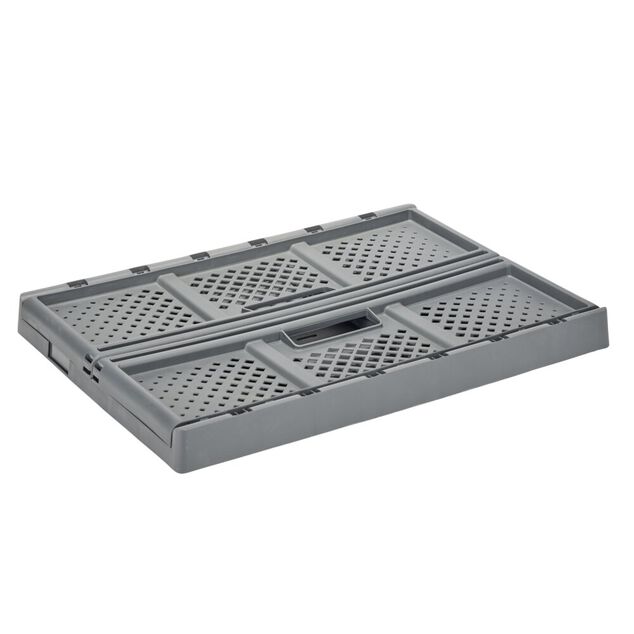 Casier pliant 40L plastique gris 54,5x16,5xH27,5m