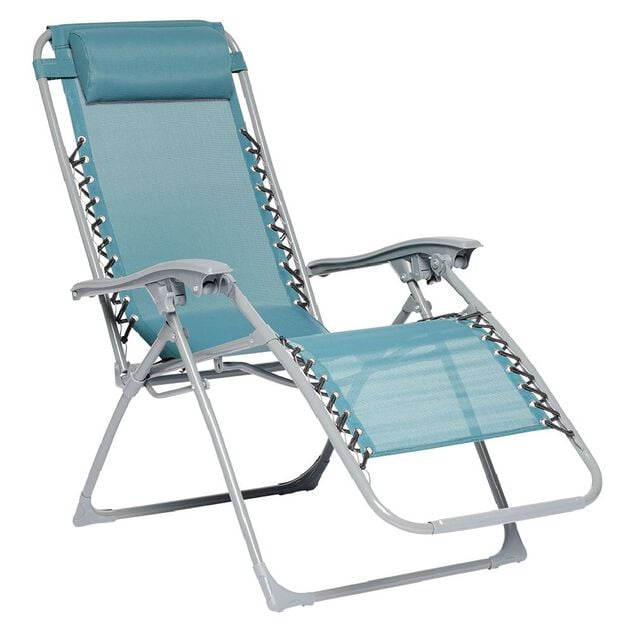 Fauteuil relax inclinable avec t&ecirc;ti&egrave;re bleu