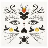 Tatouage &eacute;ph&eacute;m&egrave;re visage enfant Halloween (2 mod&egrave;les)