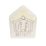 Maison nativité lumineuse en céramique H17cm