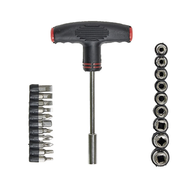 Tournevis à poignée en T avec 20 embouts H15cm