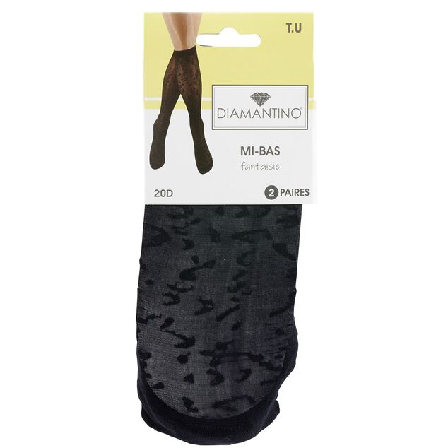 Mi-bas fantaisie noir 20D x2