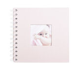 Album photo spirale 17,5x17,5xH2,5cm - 2 modèles noir ou rose