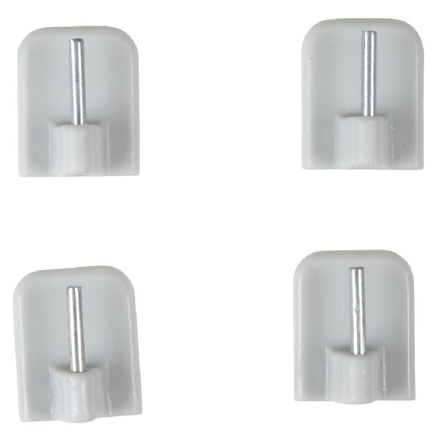 Support de tringle adh&eacute;sif plastique blanc x4