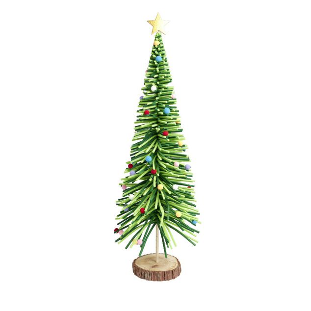 Sapin en feutrine et bois à poser H90cm - 4 modèles