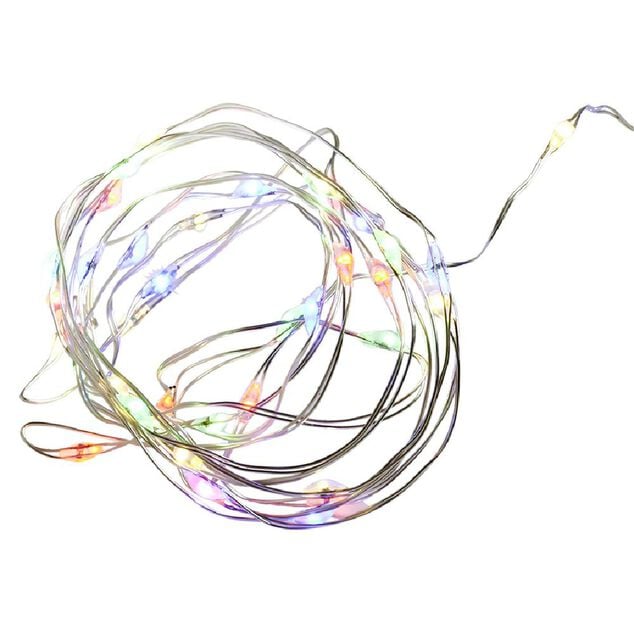 Guirlande &eacute;lectrique fil cuivre 40 microLED 2m d'&eacute;clairage multicolore