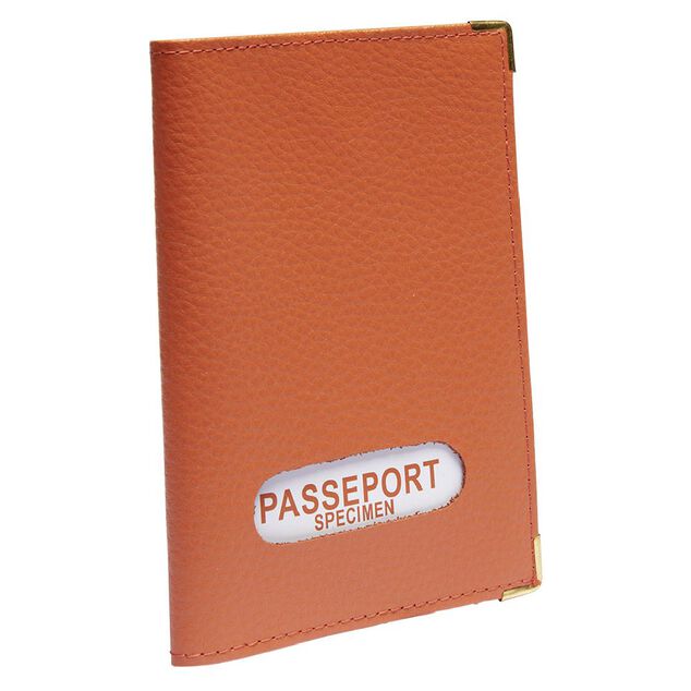 Porte passeport ext&eacute;rieur croute de cuir
