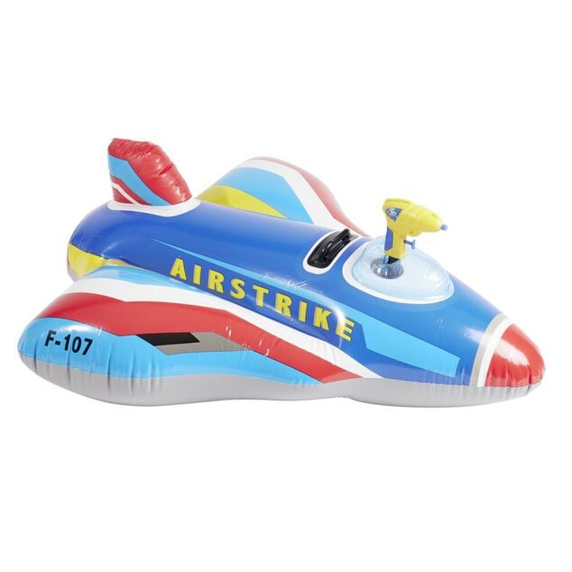 Avion gonflable Intex avec pistolet int&eacute;gr&eacute; 104x117cm (2 mod&egrave;les bleu ou rouge)