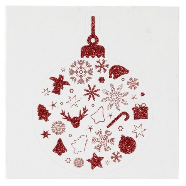 Décoration fenêtre et mur boule de Noël adhésive (6 modèles)