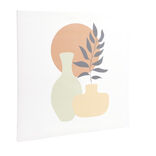 Toile imprim&eacute;e motif vase et feuillage 60x60cm